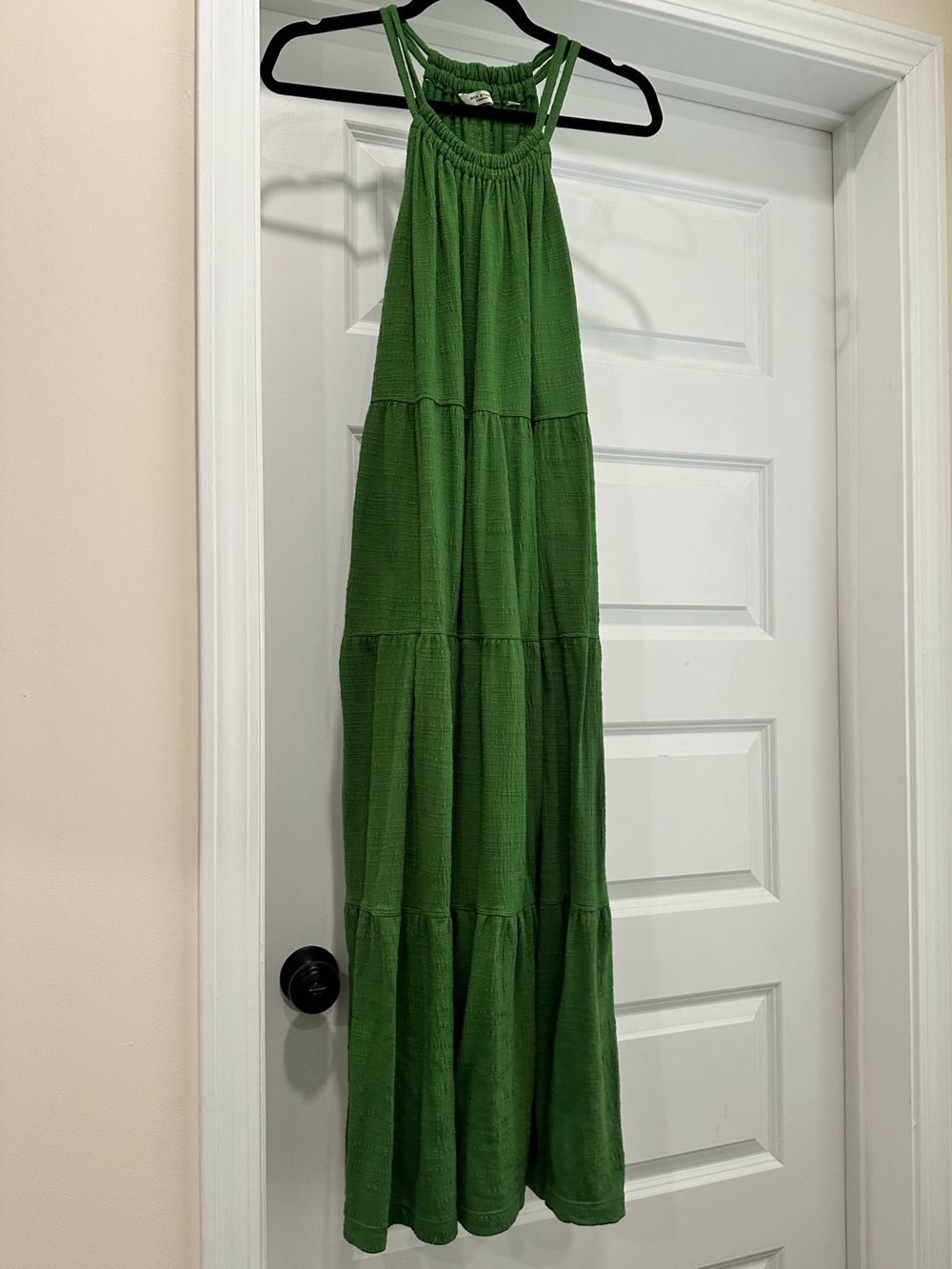 Green Halter Maxi Dress with Pockets by Max London